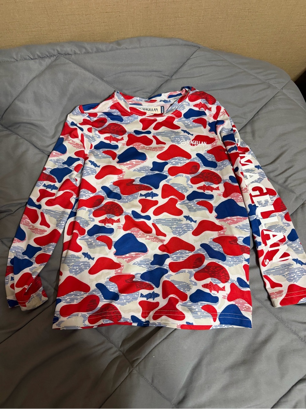 Magellan Red, White & Blue Camo Long Sleeve Shirt